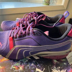 Puma Running Shoes Womens  Purple Pink Low Top Sneakers 186549-09